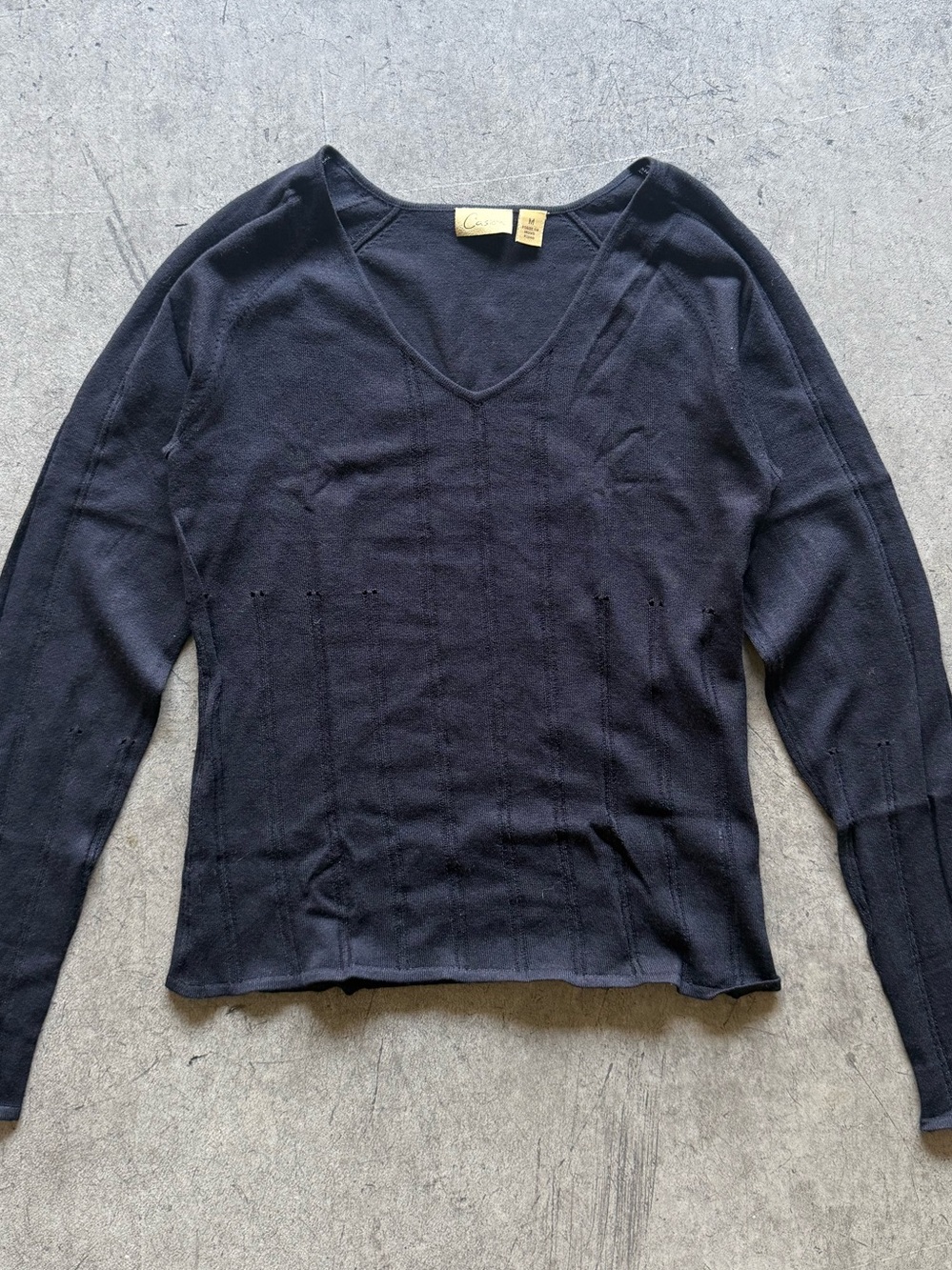 Caslon Black V-Neck Lightweight Knit Top